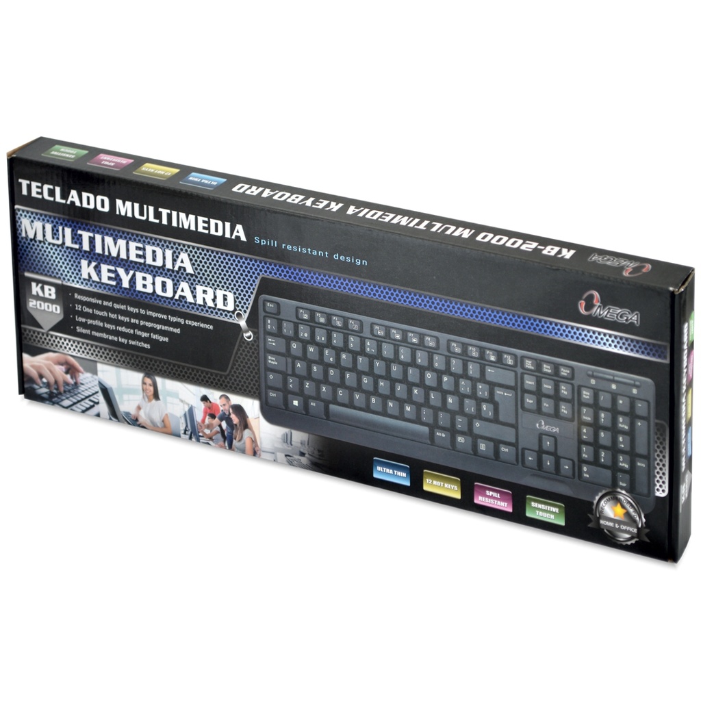 TECLADO USB OMEGA KB-2000 MULTIMEDIA 12 TECLAS CON FUNCIONES