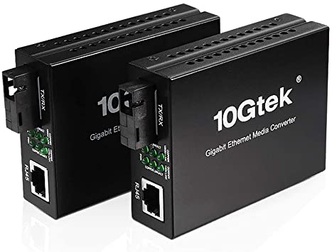 CONVERTIDORES DE MEDIO 10/100/1000MBPS FIBRA DUAL CONECTOR SC MONOMODO SOPORTA HASTA 20KM