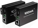 CONVERTIDORES DE MEDIO 10/100/1000MBPS FIBRA DUAL CONECTOR SC MONOMODO SOPORTA HASTA 20KM