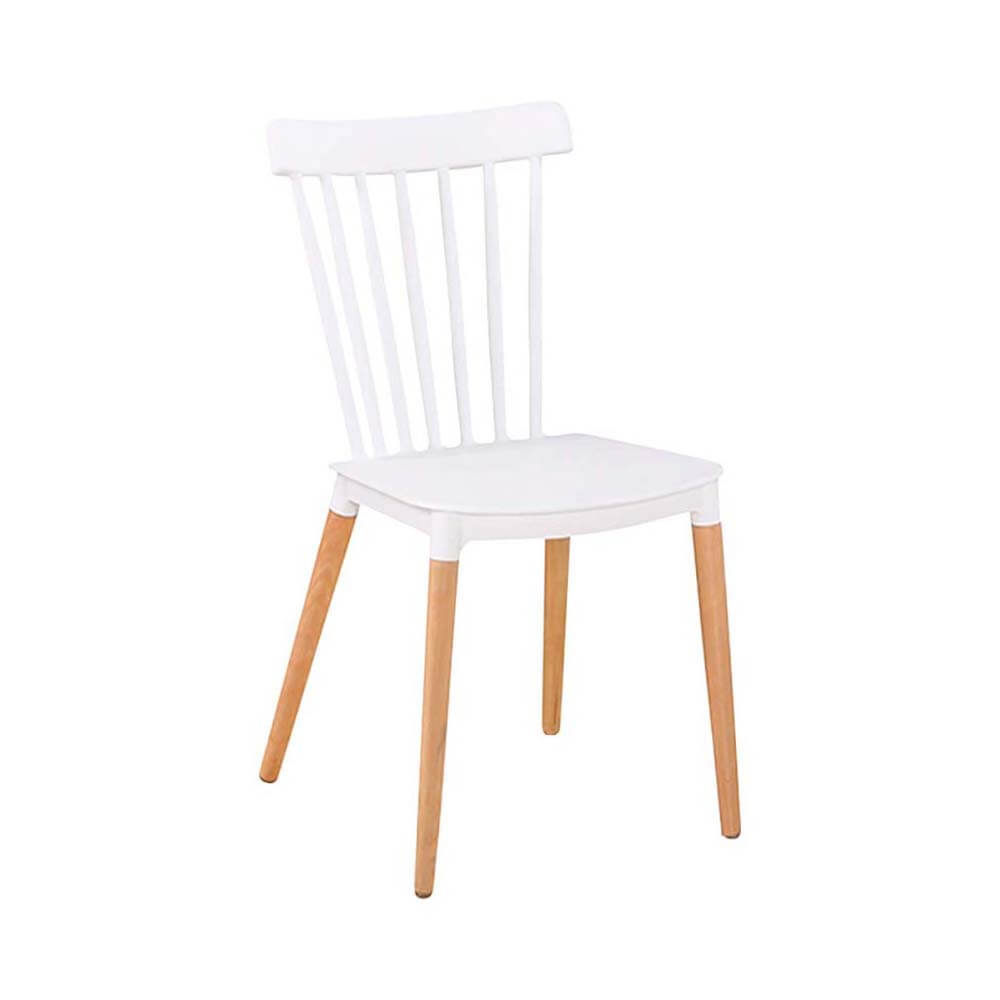 SILLA RESTAURANTE BLANCA ATENAS PATAS MADERA