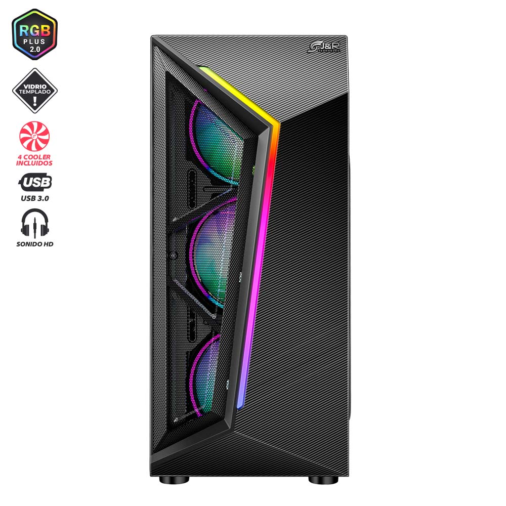 CHASIS GAMER PLUS 4 COOLER MICRO ATX / ATX USB 2.0 / USB 3.0