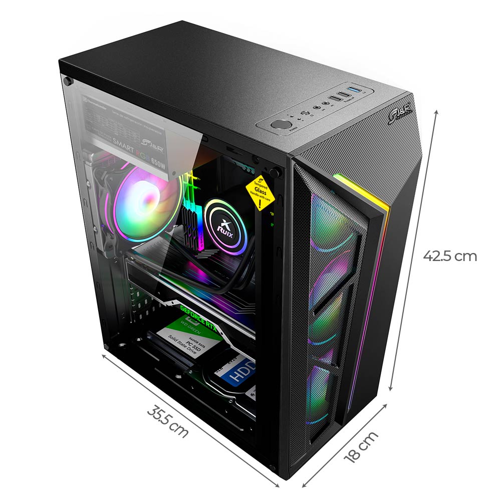 CHASIS GAMER PLUS 4 COOLER MICRO ATX / ATX USB 2.0 / USB 3.0