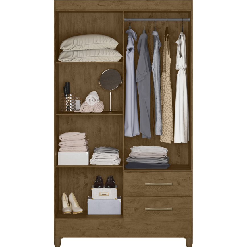 CLOSET ARMARIO CHILE 4 PUERTAS 182X 103CM CASTAÑO