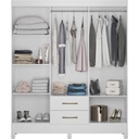 CLOSET ARMARIO PANAMA 6 PUERTAS 182 X 152 CM BLANCO