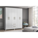 CLOSET ARMARIO PANAMA 6 PUERTAS 182 X 152 CM BLANCO