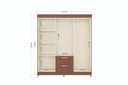 CLOSET TOKIO 6 PUERTAS 2 CAJONES COLOR CAPUCHINO