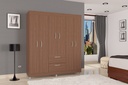 CLOSET TOKIO 6 PUERTAS 2 CAJONES COLOR CAPUCHINO