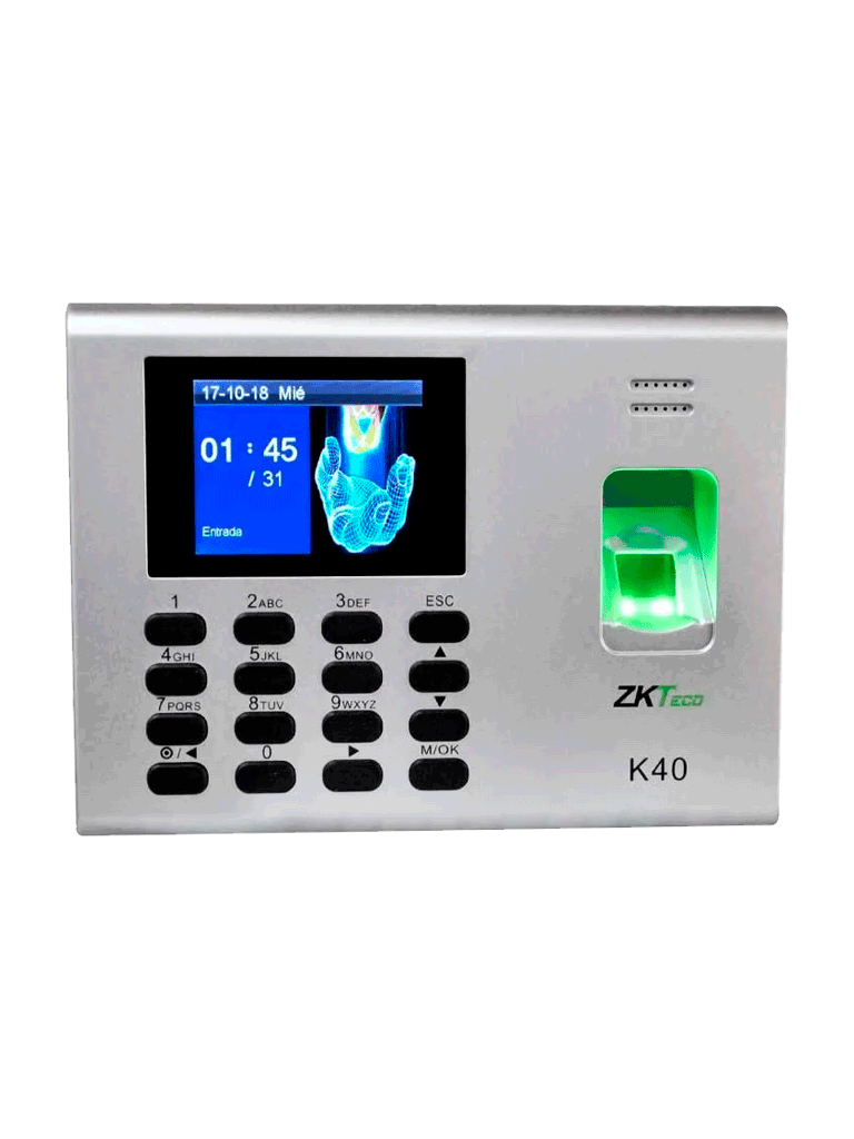CONTROL DE ACCESO K40 ZKTECO TCP/IP 1000 HUELLAS TARJETA ID