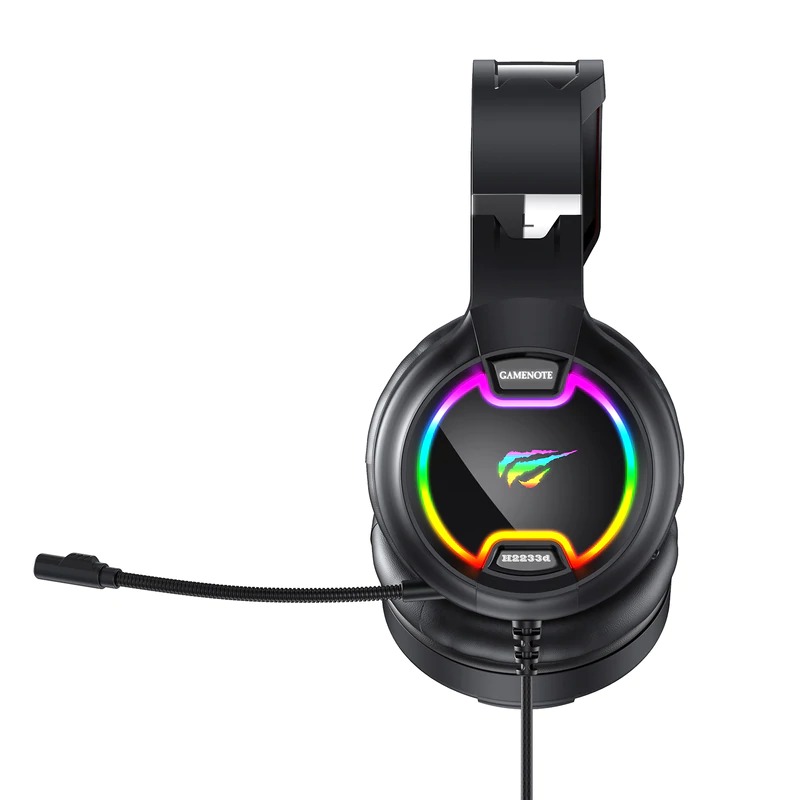 DIADEMA GAMER NEGRA RGB CONTROL DE VOLUMEN Y SILENCIO DEL MICRÓFONO