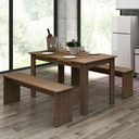JUEGO DE COMEDOR BRISTOL CASTAÑO DE 4 PUESTOS