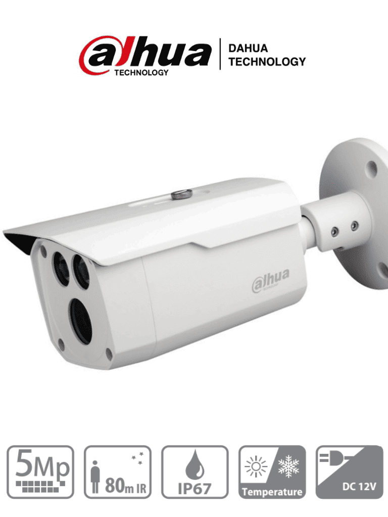 CAMARA 4 EN 1 1/2,7" CMOS 5MP@25FPS TIPO BALA METALICA LENTE 3,6MM FOV 92° DWDR IR 80M IP67