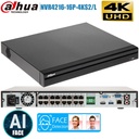 NVR 16CH H.265 DECODIFICACION 2CH@4K U 8CH@2MP AB ENTRADA 128MBPS 2 SATA 1 HDMI 16 POE MAX. 130W