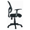 SILLA AMSTERDAM BASE NYLON / BRAZOS FIJO / ESPALDA EN MALLA NEGRA