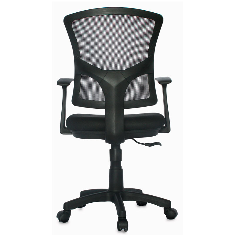 SILLA AMSTERDAM BASE NYLON / BRAZOS FIJO / ESPALDA EN MALLA NEGRA