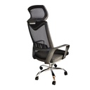 SILLA ERGONOMICA SOPORTE LUMBAR / CABECERO NEGRA CROMO GIRATORIA MAKKAH