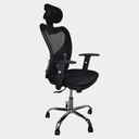 SILLA GERENCIAL MALLA BRAZOS GRADUABLES NEGRA LUMBAR CAIRO