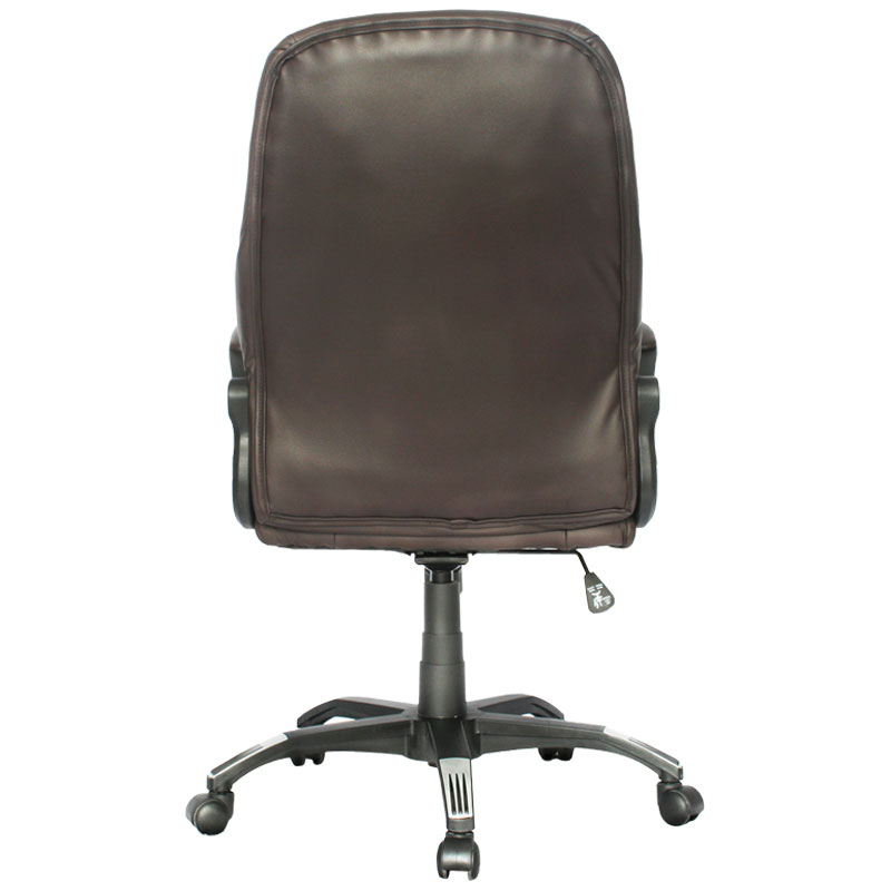 SILLA PARMA BASE NYLON / ASIENTO Y ESPALDA EN CUERO SINTETICO CAFÉ