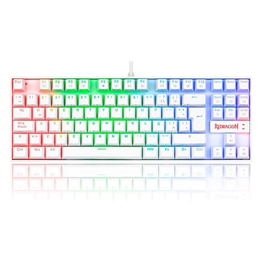 TECLADO GAMER MECANICO REDRAGON BLANCO USB SW BLUE ESPAÑOL