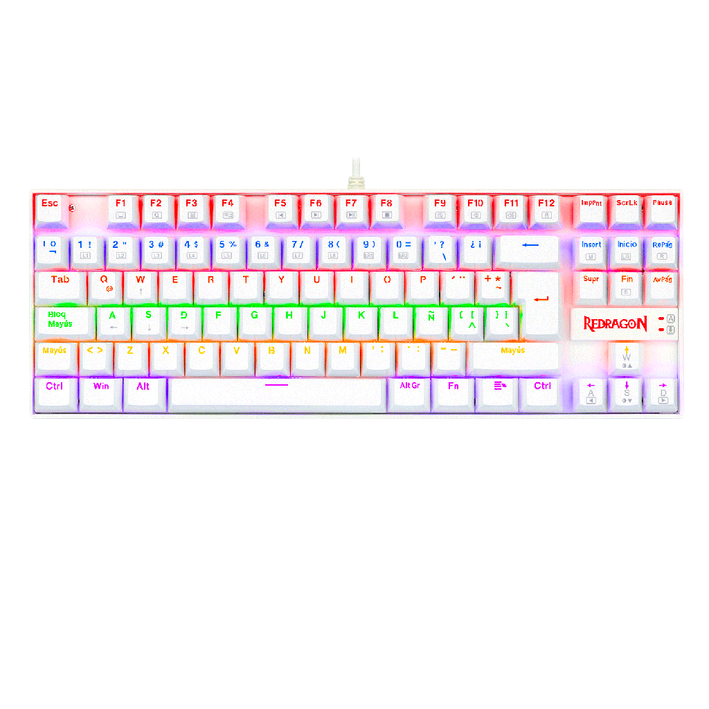 TECLADO GAMER MECANICO REDRAGON BLANCO USB SW BLUE ESPAÑOL