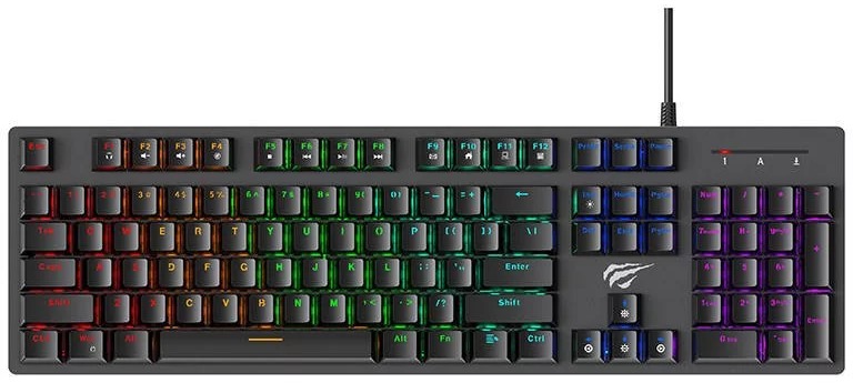 TECLADO MECANICO GAMER RGB HAVIT KB858L MULTIMEDIA USB