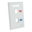 FACE PLATE DOBLE SURLINK PARA RED LAN RJ45 BLANCO