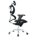 SILLA ERGOHUMAN ECO MARCO NEGRO / BRAZOS GRADUABLE / BASE ALUMINIO / ASIENTO Y ESPALDAR EN MALLA NEGRA / CON CABECERO / PERCHERO