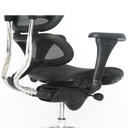 SILLA ERGOHUMAN ECO MARCO NEGRO / BRAZOS GRADUABLE / BASE ALUMINIO / ASIENTO Y ESPALDAR EN MALLA NEGRA / CON CABECERO / PERCHERO