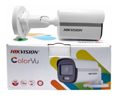 CAMARA TURBO 1080P BALA F2.8mm 0.001LUX F1.0 24/7 COLORVU LUZ BLANCA 20M 3D DNR DWDR IP67 PLASTICA HIKVISION