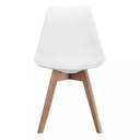 SILLA DE RESTAURANTE TULIPAN BLANCA ALCOLCHONABLE PATAS MADERA