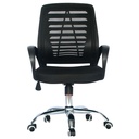 SILLA EJECUTIVA AMERICA SIN CABECERO MALLA CROMO ESTRELLA NEGRA