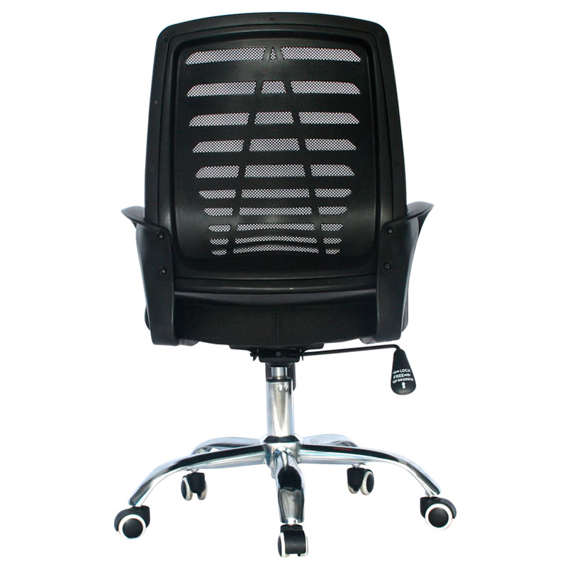 SILLA EJECUTIVA AMERICA SIN CABECERO MALLA CROMO ESTRELLA NEGRA