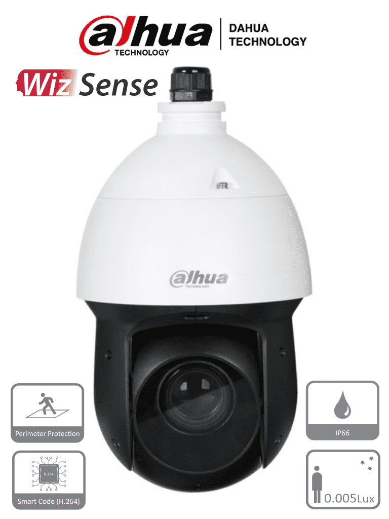 DOMO PTZ IP AI 2MP@60FPS ZOOM 25X WDR 120DB H265+ IP66 IR 100M POE+ INCL. SOPORTE SIN FUENTE