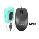 MOUSE CABLEADO NEGRO USB LOGITECH M90 CONFORTABLE