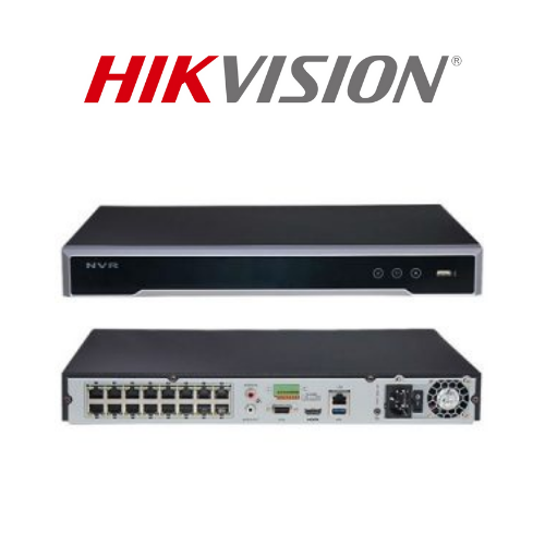 NVR 16 CANALES HD 160MBPS 4K 2BAHIAS/6TB110-220VAC H265+ METAL HIKVISION