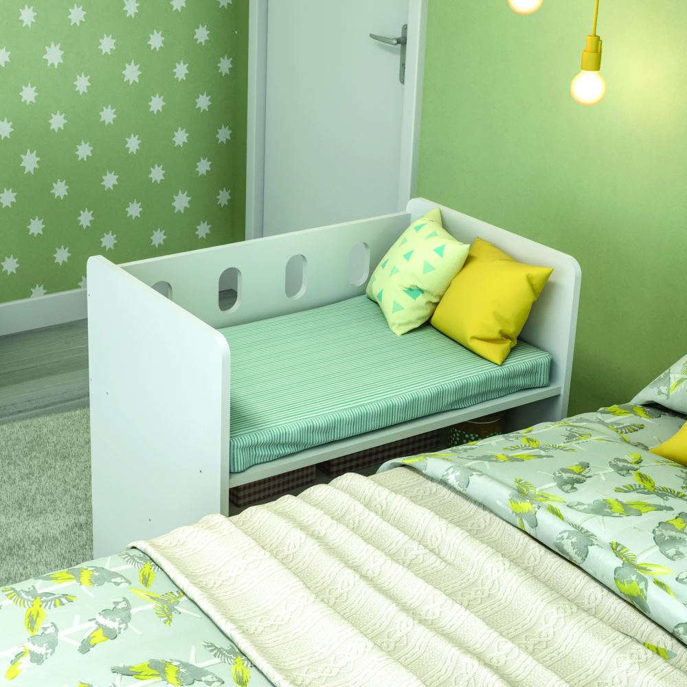 CUNA PARA BEBE BLANCO 2 EN 1 CON COLCHON ANGELS