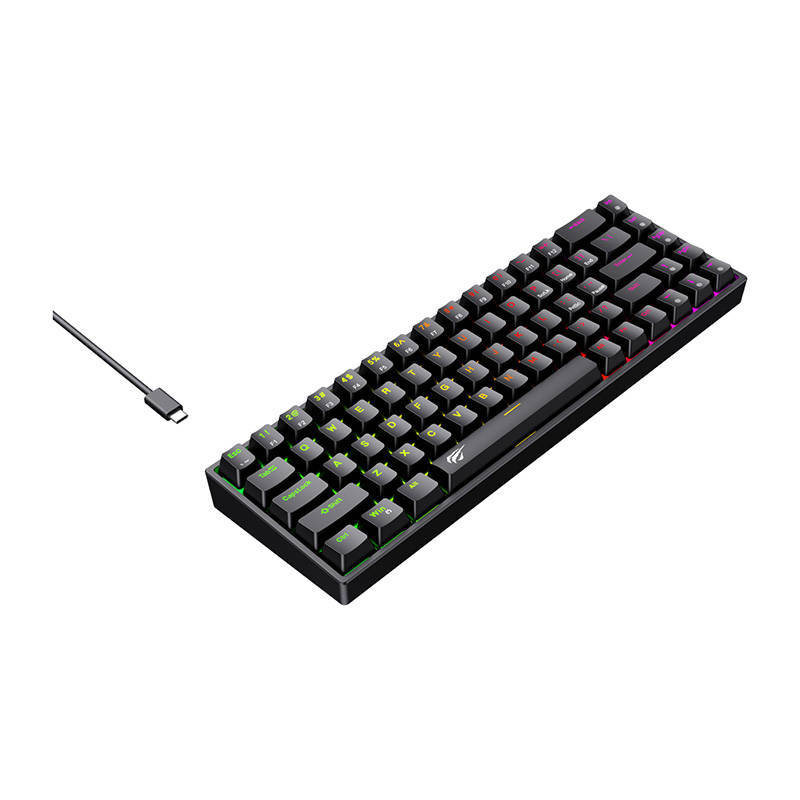 TECLADO GAMER NEGRO MECANICO COMPACTO CABLE TIPO C