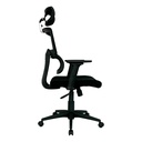 SILLA AUSTRALIA MECANISMO BASCULANTE / BASE NYLON / BRAZO GRADUABLE EN ALTURA / ASIENTO EN PAÑO NEGRO / ESPALDA EN MALLA NEGRA/ CON CABECERO