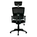 SILLA AUSTRALIA MECANISMO BASCULANTE / BASE NYLON / BRAZO GRADUABLE EN ALTURA / ASIENTO EN PAÑO NEGRO / ESPALDA EN MALLA NEGRA/ CON CABECERO