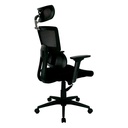 SILLA AUSTRALIA MECANISMO BASCULANTE / BASE NYLON / BRAZO GRADUABLE EN ALTURA / ASIENTO EN PAÑO NEGRO / ESPALDA EN MALLA NEGRA/ CON CABECERO