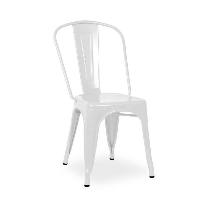 SILLA DE RESTAURANTE COMEDOR METALICA TOLIX BRILLANTE BLANCA