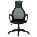 SILLA DAYTONA MARCO NEGRO / ESPALDA EN MALLA NEGRA / ASIENTO EN PAÑO NEGRO