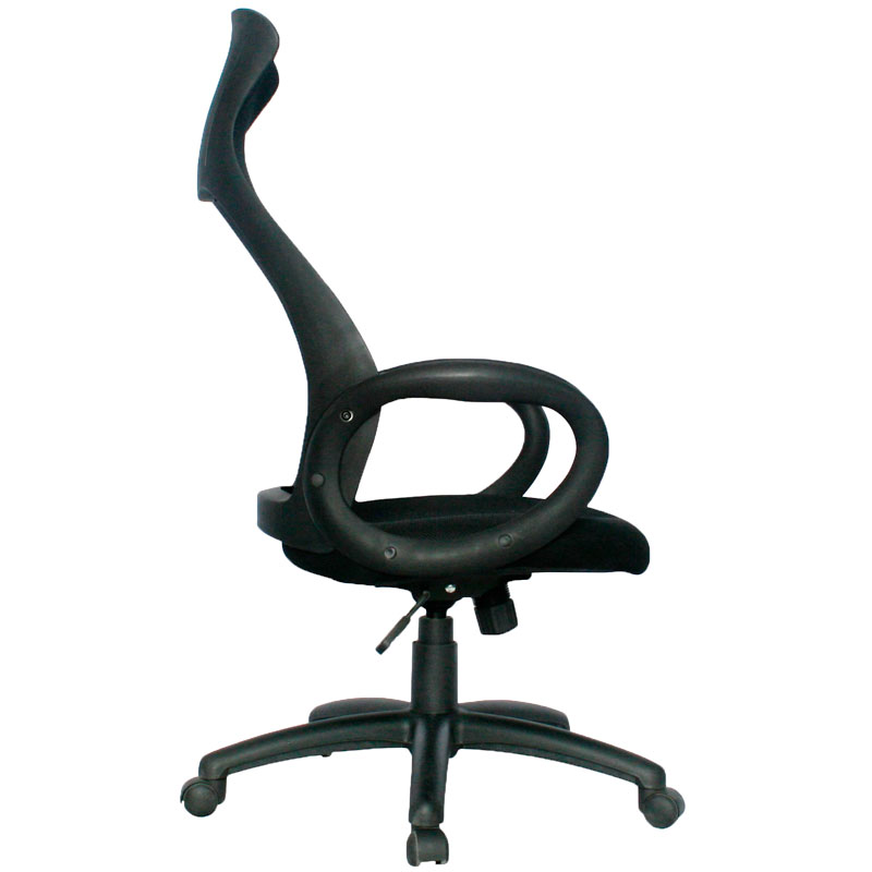 SILLA DAYTONA MARCO NEGRO / ESPALDA EN MALLA NEGRA / ASIENTO EN PAÑO NEGRO
