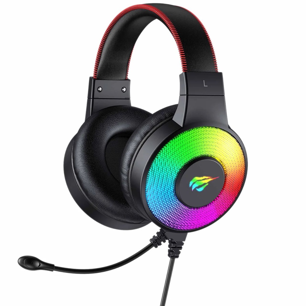 DIADEMA GAMER HAVIT RGB RETROILUMINADO CONTRARUIDO USB + 35MM