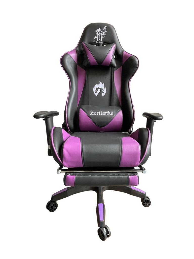 SILLA GAMER RECLINABLE ERGONOMICA MORADA KITSUNE