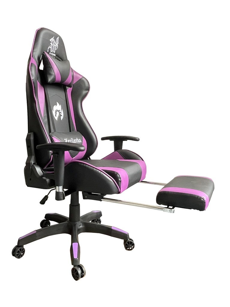 SILLA GAMER RECLINABLE ERGONOMICA MORADA KITSUNE