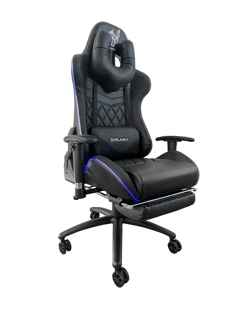 SILLA GAMER RECLINABLE ERGONOMICA NEGRA KITSUNE RGB RETROILUMINADA