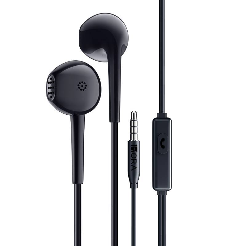 AUDIFONOS NEGROS 3.5MM COMPACTOS CON MICROFONO CELULAR