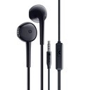 AUDIFONOS NEGROS 3.5MM COMPACTOS CON MICROFONO CELULAR