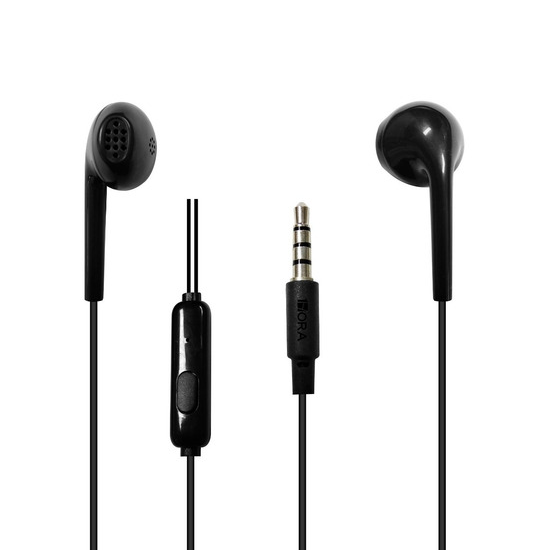AUDIFONOS NEGROS 3.5MM COMPACTOS CON MICROFONO CELULAR