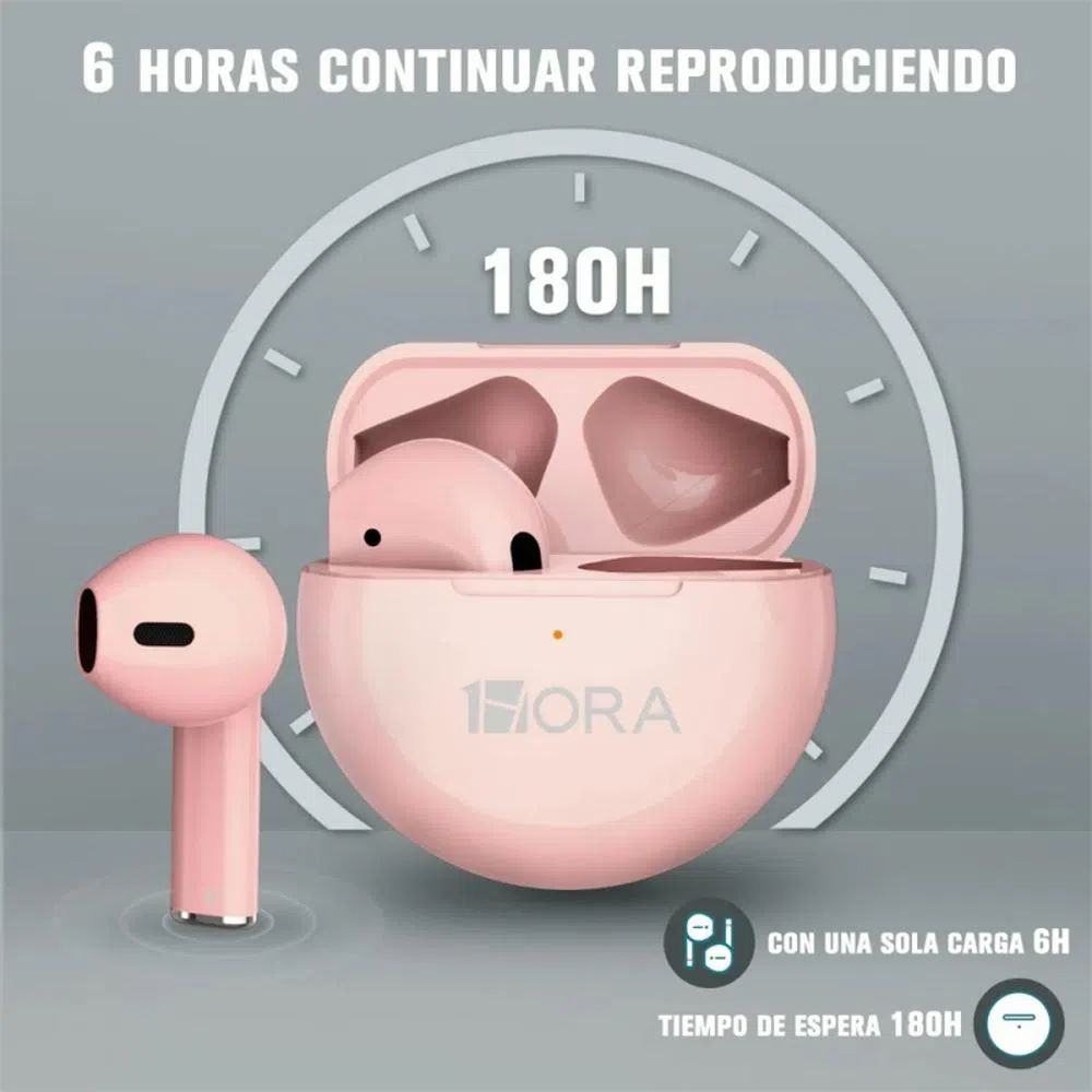AUDIFONOS AIR POD BLUETOOTH RECARGABLES MANOS LIBRES ROSADO
